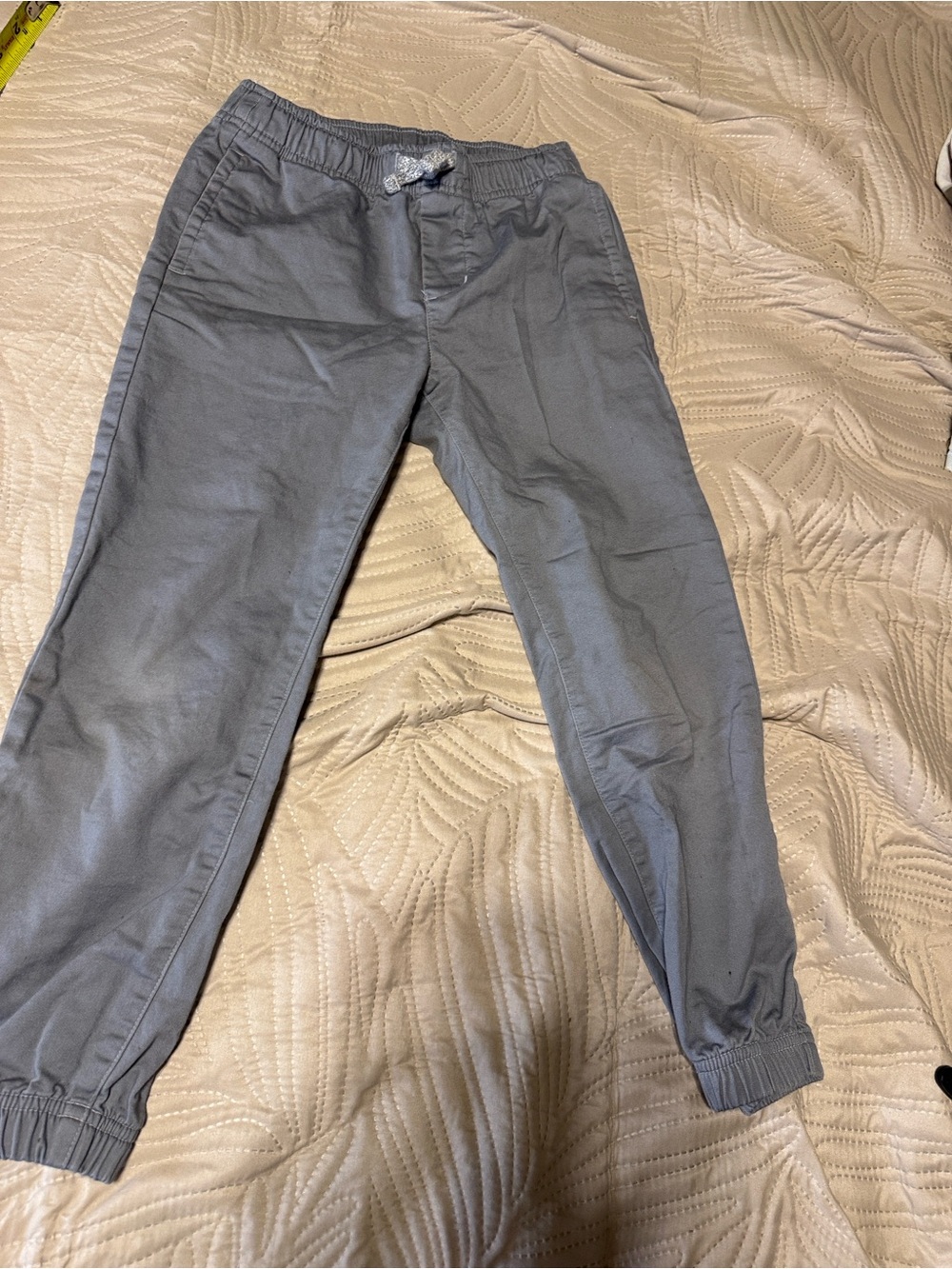 Janie & Jack- Kids Casual Elastic Waist with drawstring gray pants. Size 7